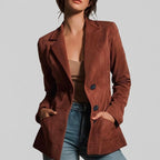 Lyra - Women's Button-Front Tailored Blazer Jacket with Pockets 2