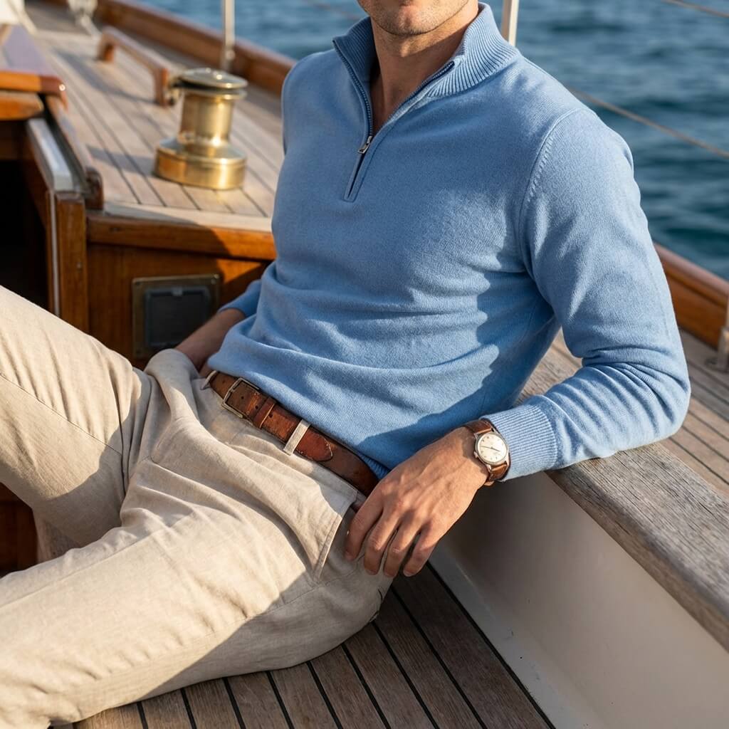 Marcus - Men's Half-Zip Pullover Sweater