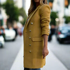 Margaux - Women's Double-Breasted Blazer Coat with Silver Buttons