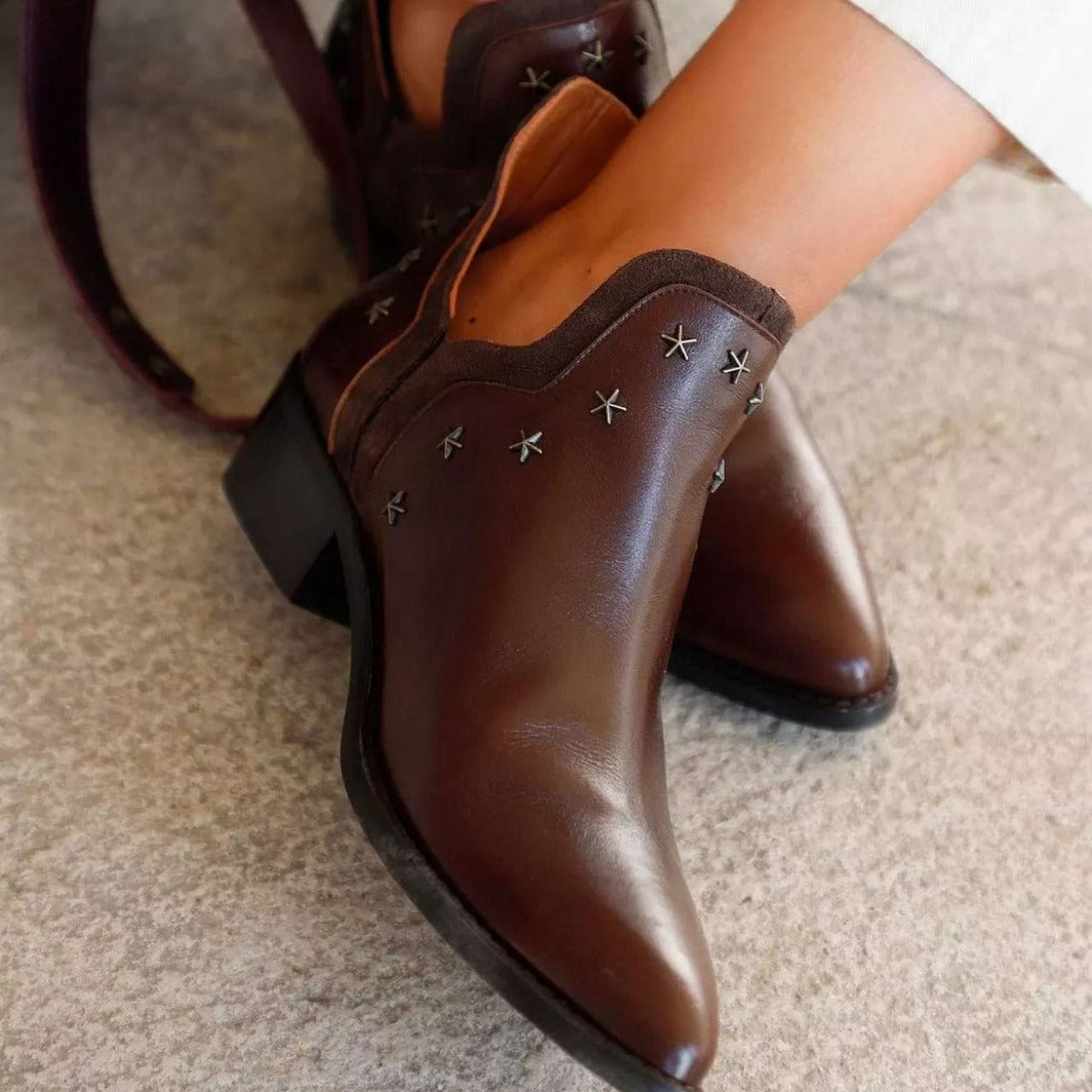Margery - Women's Pointed-Toe Star-Stud Ankle Boots