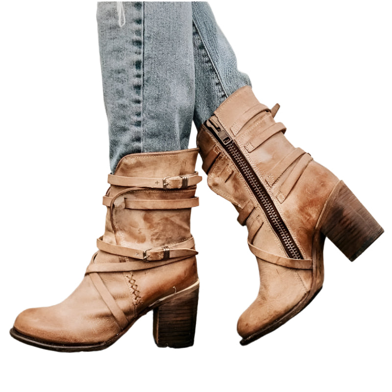 Margot - Women's Buckle-Strap Ankle Boots