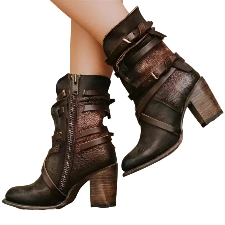 Margot - Women's Buckle-Strap Ankle Boots