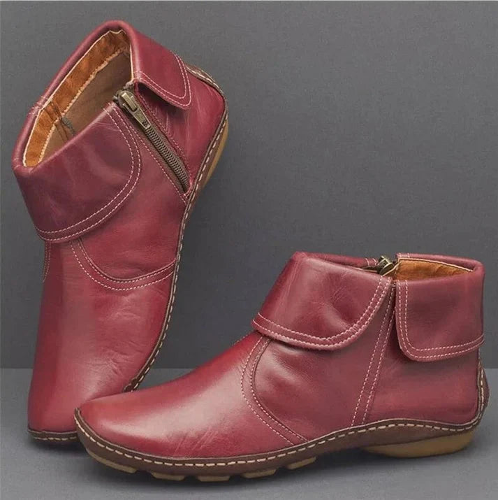 Margot - Women's Fold-Cuff Leather Ankle Boot