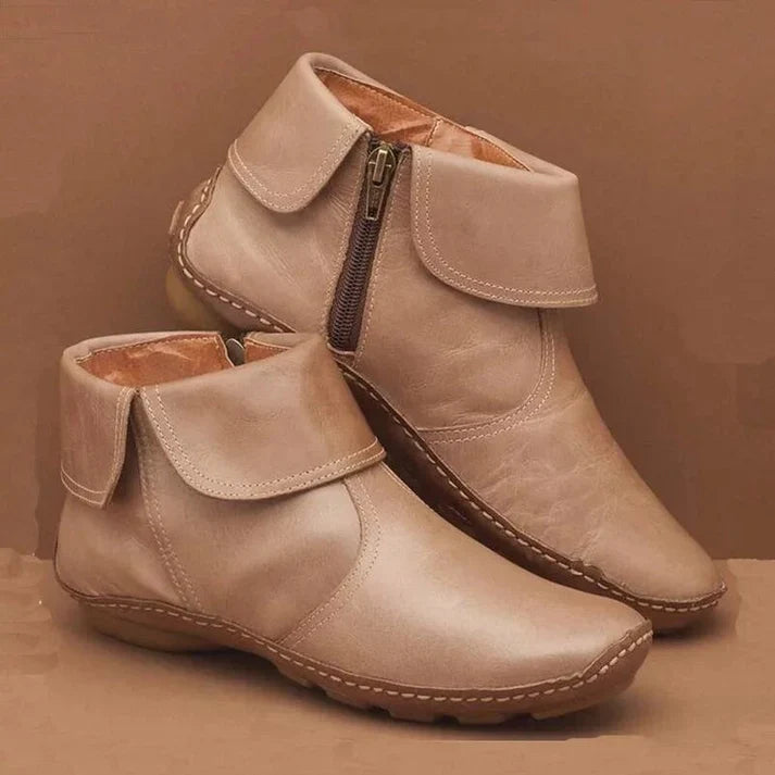 Margot - Women's Fold-Cuff Leather Ankle Boot