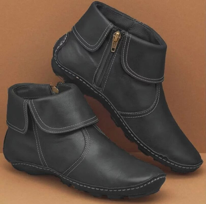 Margot - Women's Fold-Cuff Leather Ankle Boot