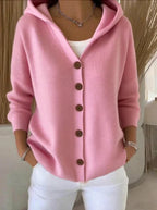 Margot - Women's Hooded Button-Front Cardigan