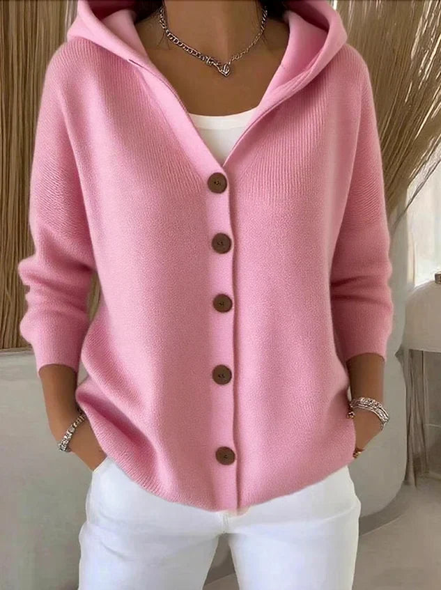 Margot - Women's Hooded Button-Front Cardigan