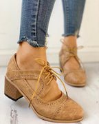 Marguerite - Women's Lace-Up T-Strap Heeled Shoes