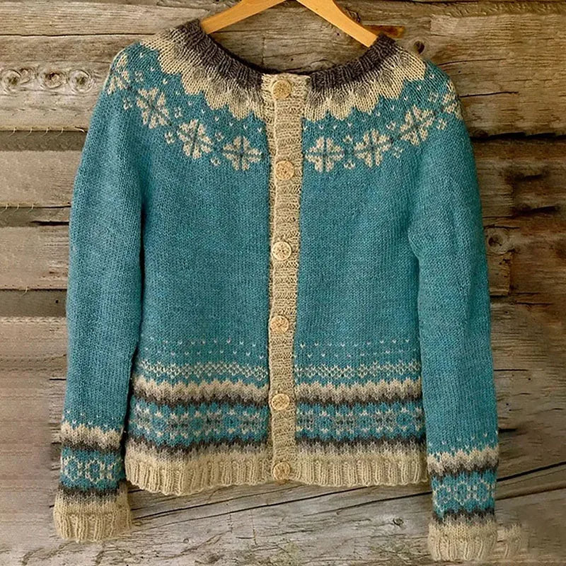 Marguerite - Women's Vintage Fair Isle Cardigan
