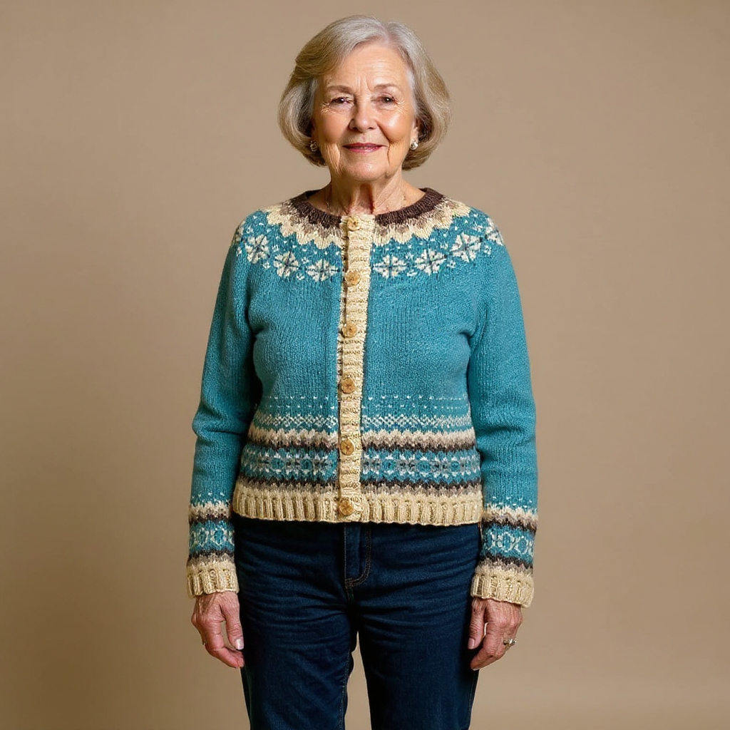 Marguerite - Women's Vintage Fair Isle Cardigan