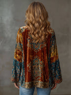 Marguerite - Women's Vintage Velvet Kimono Jacket