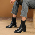 Mariana - Women's Stretch Knit Ankle Boots with Block Heel