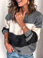 Marigold - Women's Colorblock Striped Sweater 8