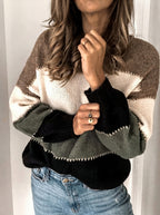 Marigold - Women's Colorblock Striped Sweater 6