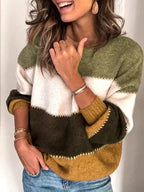 Marigold - Women's Colorblock Striped Sweater 3
