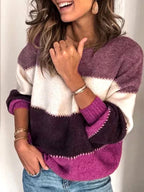 Marigold - Women's Colorblock Striped Sweater 4