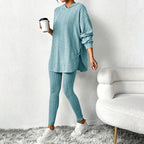 Marjorie - Women's Ribbed Hooded Matching Set 1