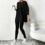 Marjorie - Women's Ribbed Hooded Matching Set 4