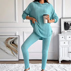 Marjorie - Women's Ribbed Hooded Matching Set 6