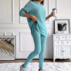 Marjorie - Women's Ribbed Hooded Matching Set 7