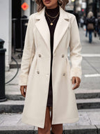 Marlene - Women's Classic Double-Breasted Belted Coat