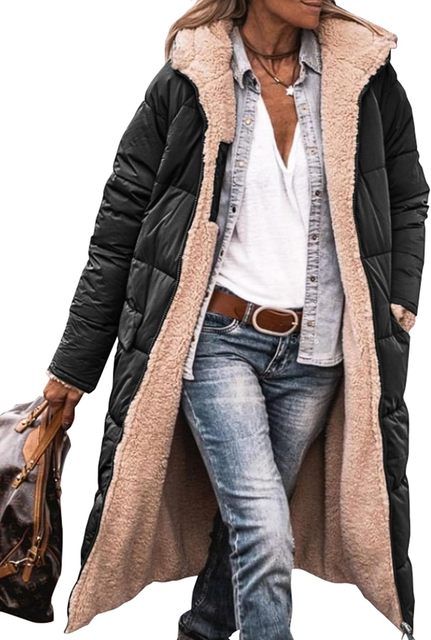 Marlene - Women's Reversible Long Quilted Puffer Coat
