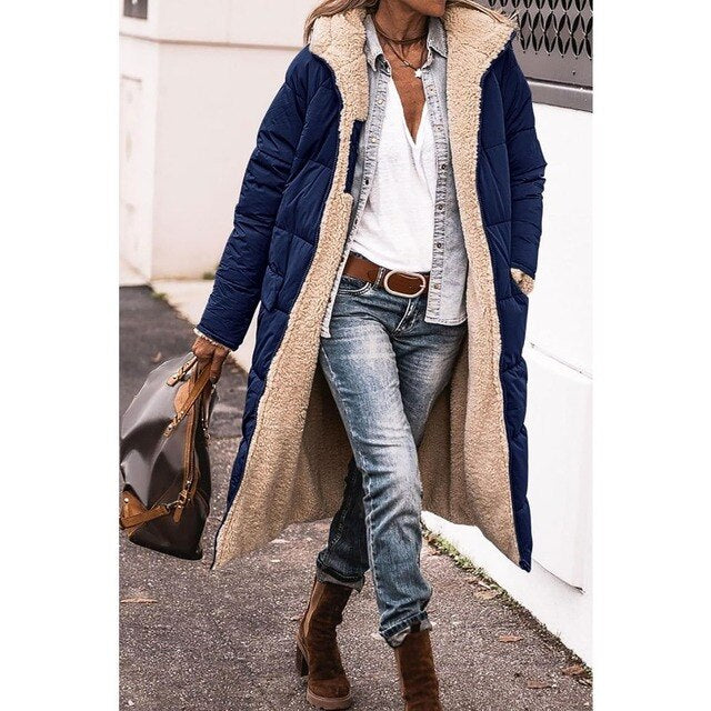 Marlene - Women's Reversible Long Quilted Puffer Coat