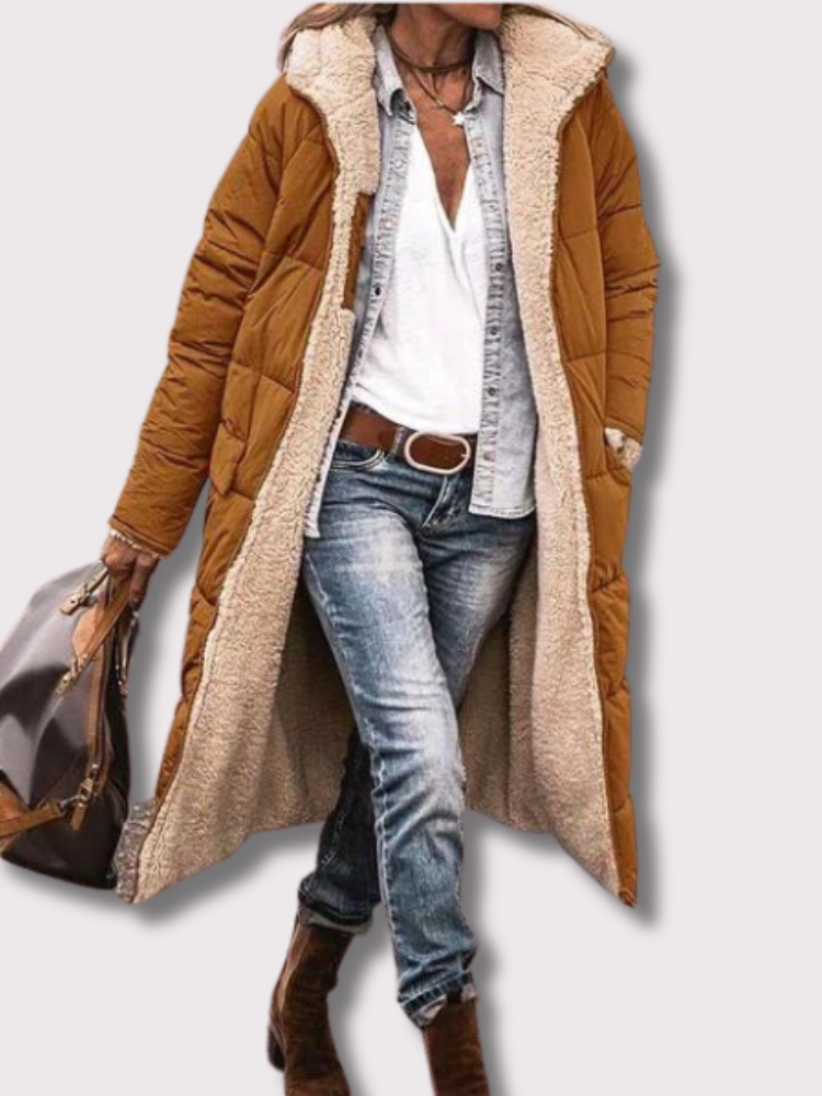 Marlene - Women's Reversible Long Quilted Puffer Coat