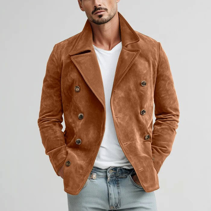 Martin - Men's Suede Notched Lapel Tailored Suede Jacket 3