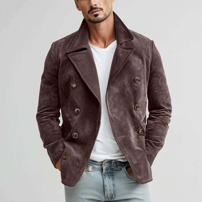 Martin - Men's Suede Notched Lapel Tailored Suede Jacket 4