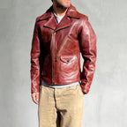 Matt - Men's Biker Leather Jacket with Flap Pockets 3