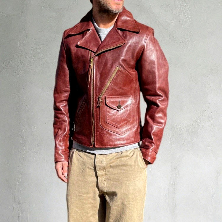 Matt - Men's Biker Leather Jacket with Flap Pockets 3
