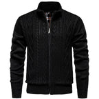 Matteo - Men’s Fleece-Lined Cable Knit Cardigan with Zip Front 3