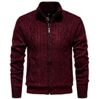 Matteo - Men’s Fleece-Lined Cable Knit Cardigan with Zip Front 4