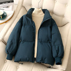 Megan - Women's Stand Collar Down Jacket with Drawstring Waist 4