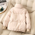Megan - Women's Stand Collar Down Jacket with Drawstring Waist 7