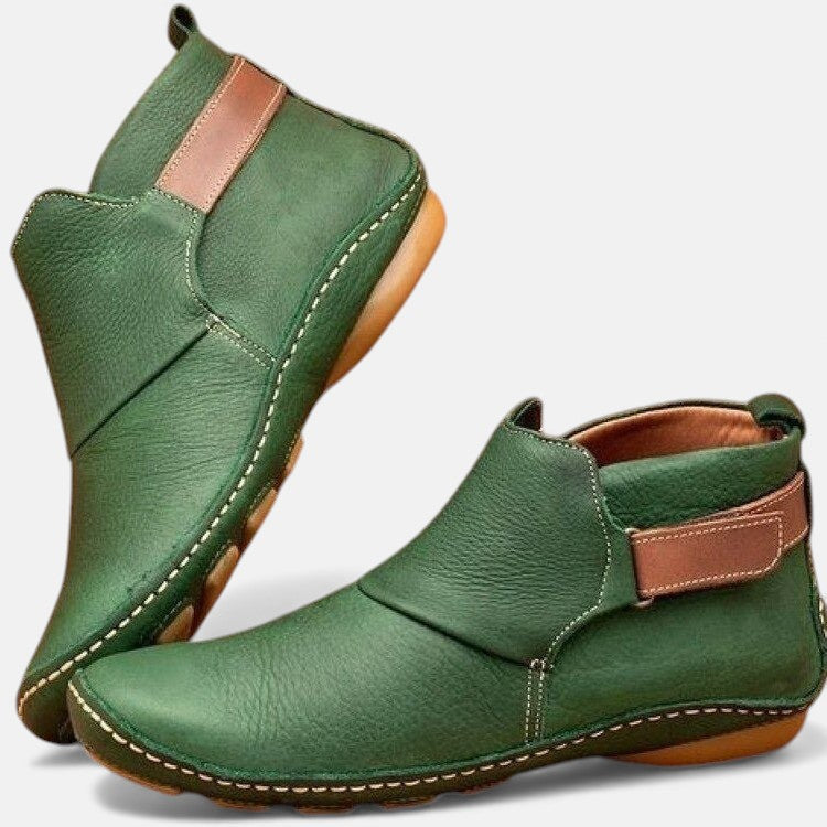 Melissa - Women's Leather Ankle Boots with Flexible Sole
