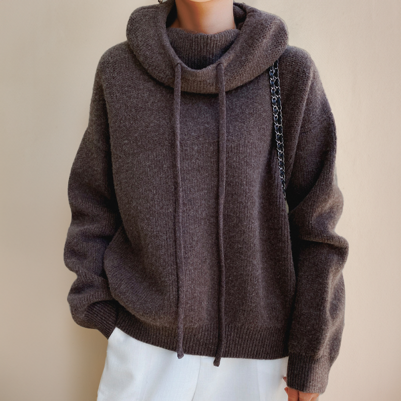 Meredith - Women's Turtleneck Wool Sweater