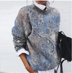 Mia - Women's Multicolor Floral Knit Pullover
