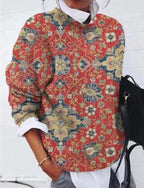 Mia - Women's Multicolor Floral Knit Pullover