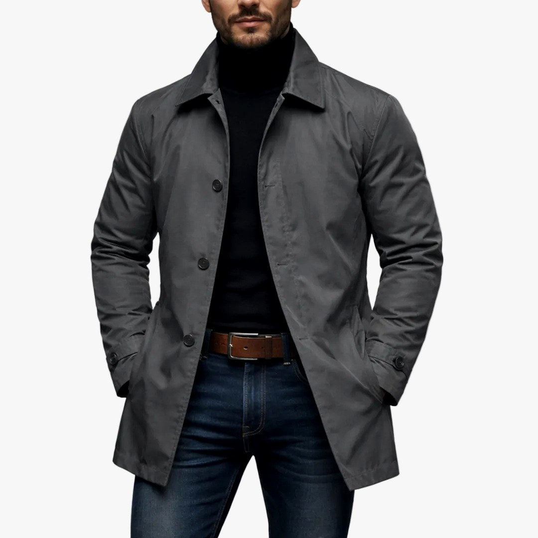 Michael – Men’s Collared Longline Coat 2