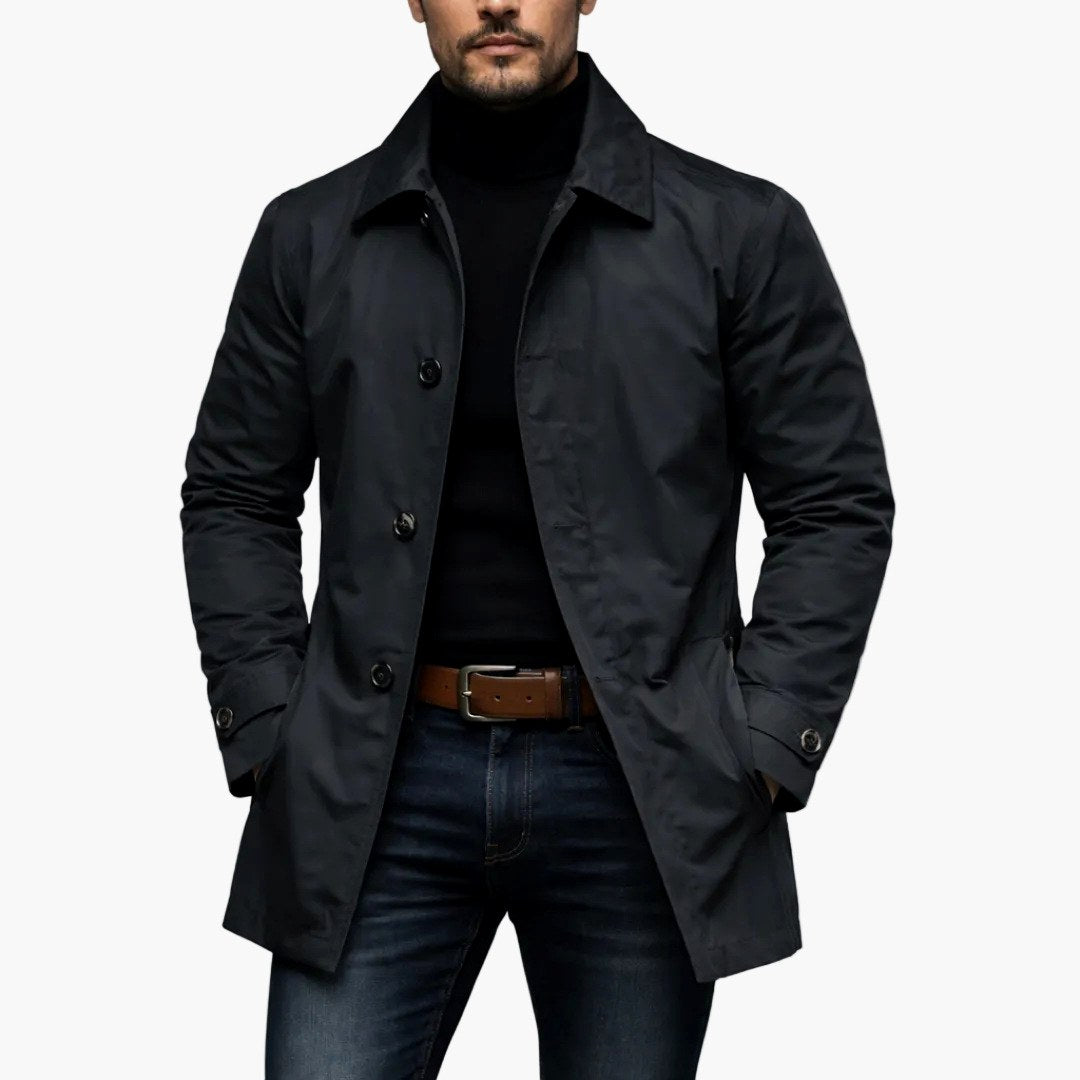 Michael – Men’s Collared Longline Coat 4