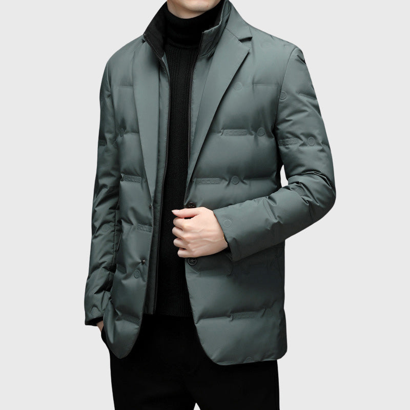 Milo - Men's Duck Down Puffer Windbreaker Blazer with Notch Lapel