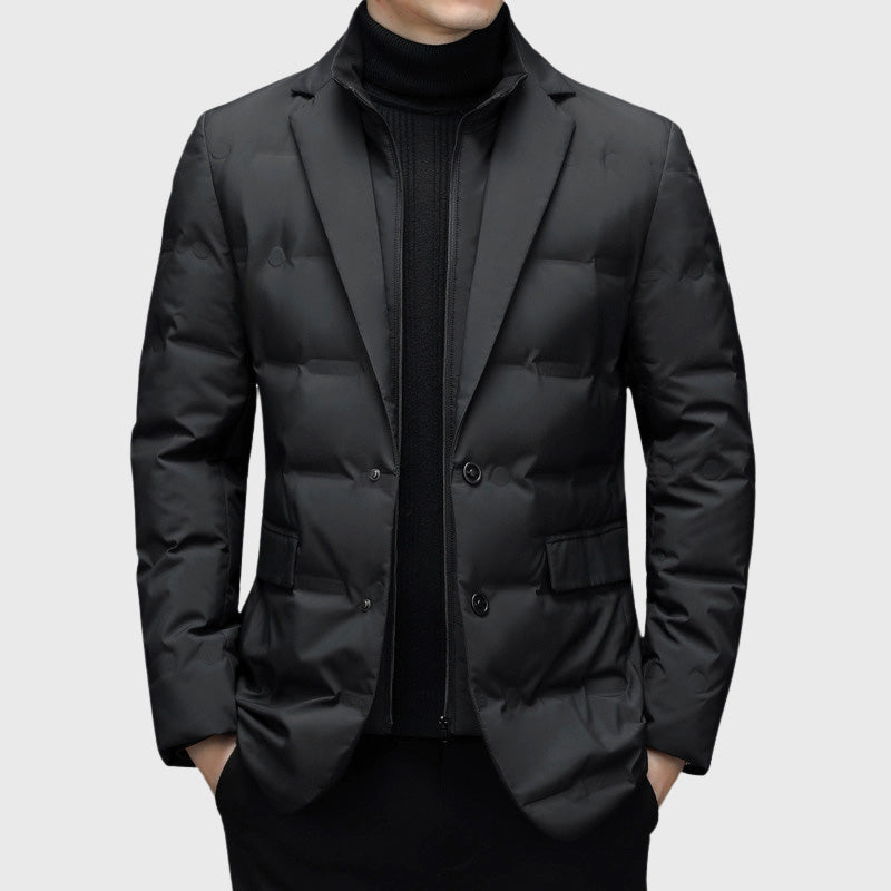 Milo - Men's Duck Down Puffer Windbreaker Blazer with Notch Lapel