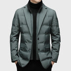 Milo - Men's Duck Down Puffer Windbreaker Blazer with Notch Lapel