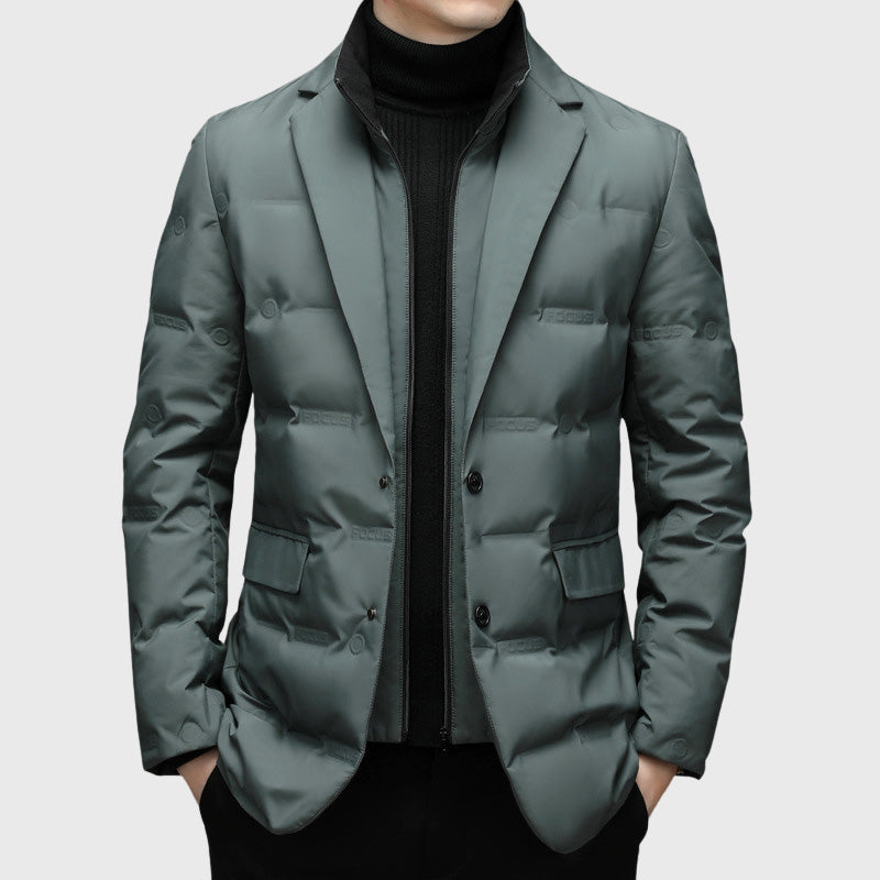 Milo - Men's Duck Down Puffer Windbreaker Blazer with Notch Lapel