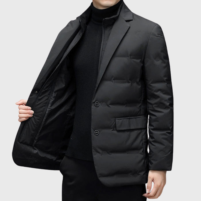 Milo - Men's Duck Down Puffer Windbreaker Blazer with Notch Lapel
