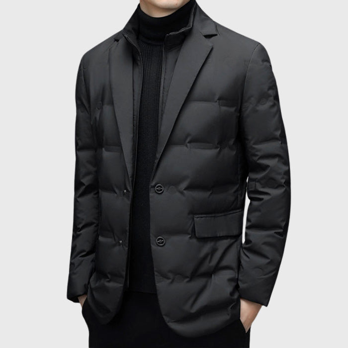 Milo - Men's Duck Down Puffer Windbreaker Blazer with Notch Lapel