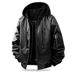 Milo - Men’s Hooded Bomber Jacket with Layered Zip Front 2