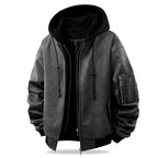 Milo - Men’s Hooded Bomber Jacket with Layered Zip Front 3